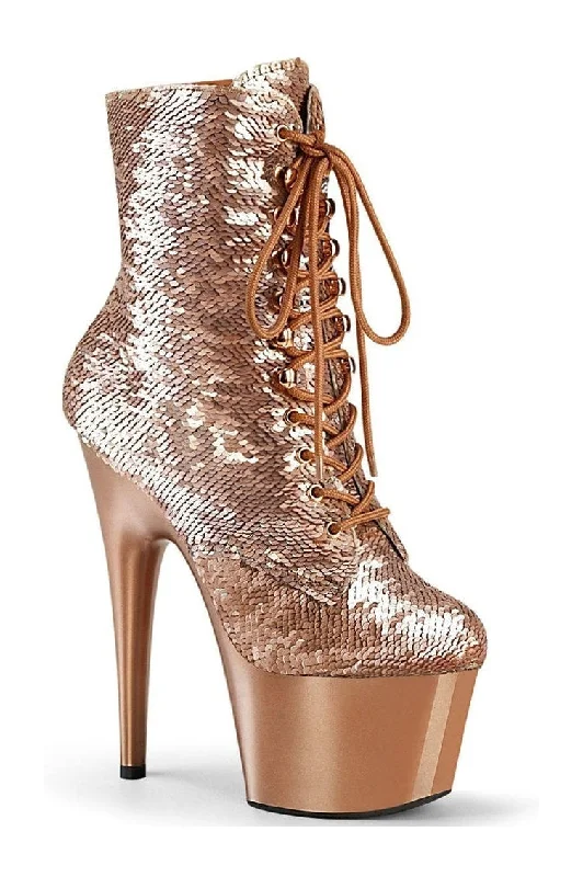 ADORE-1020SQ Exotic Boot | RoseGold Sequins