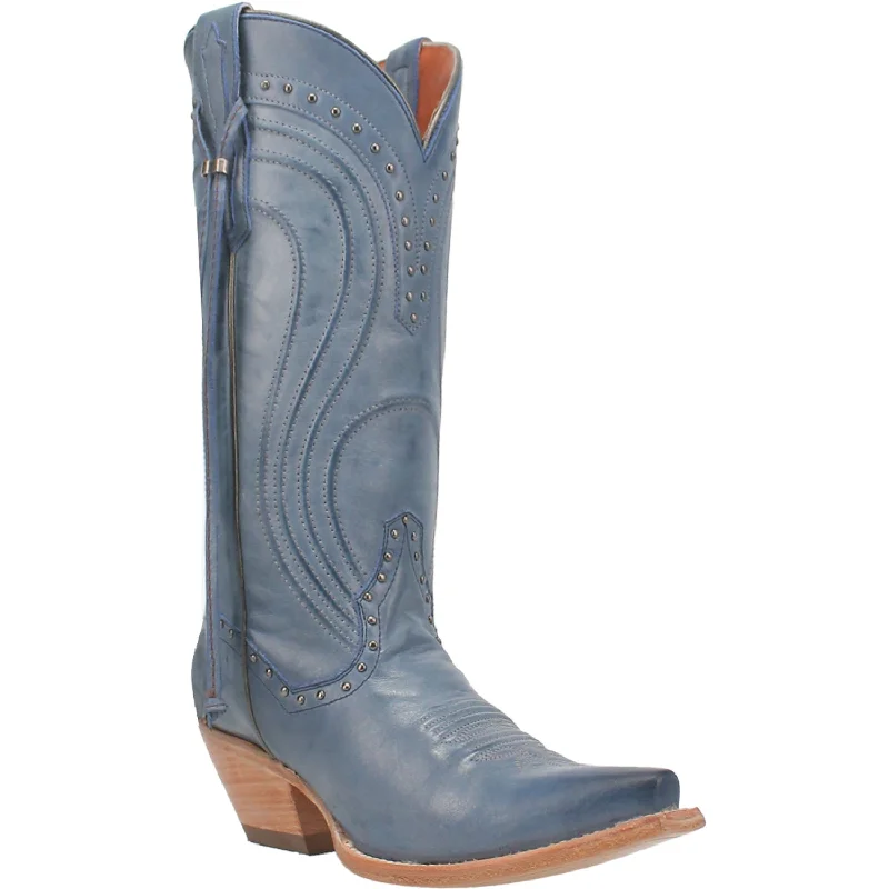 Dan Post Womens Donnah Blue Leather Cowboy Boots 8.5 M