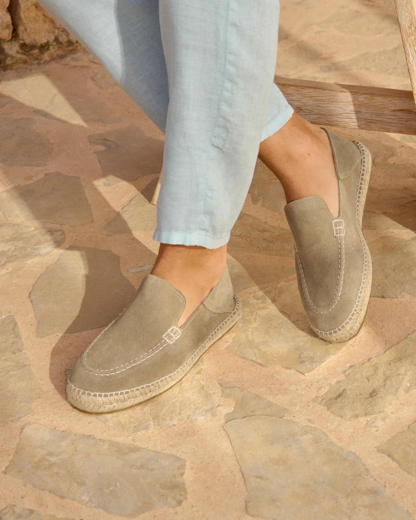 Hamptons Traveler Loafers Suede Espadrilles Forest