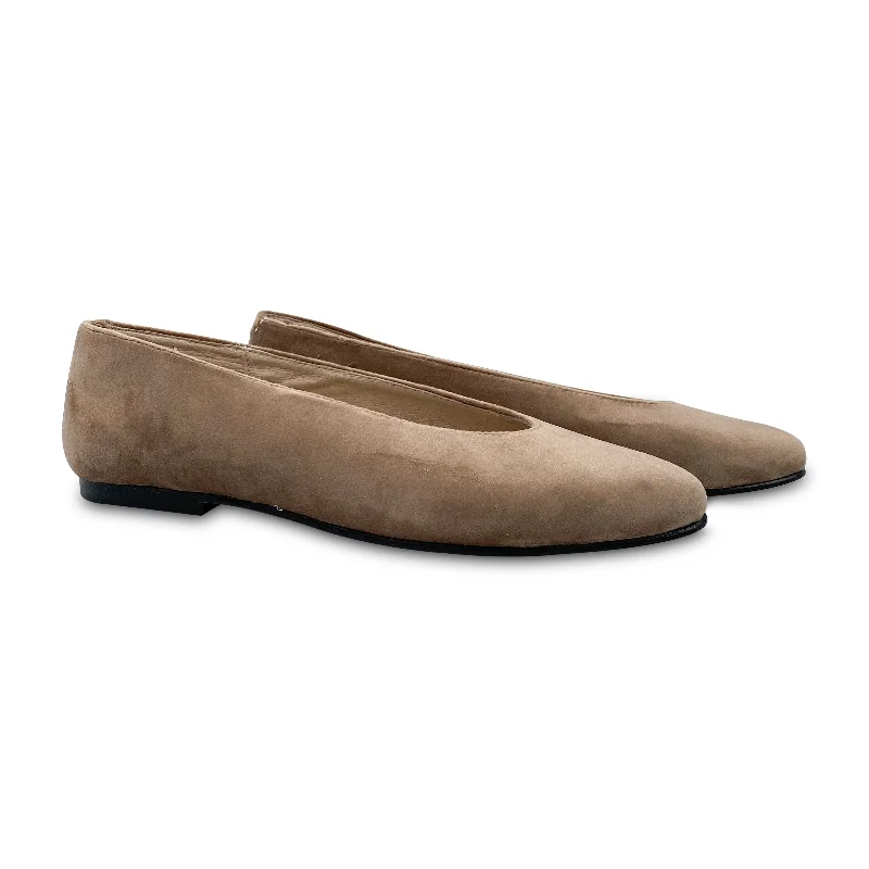 Hoo Pointed Taupe Velvet Slip On 2434