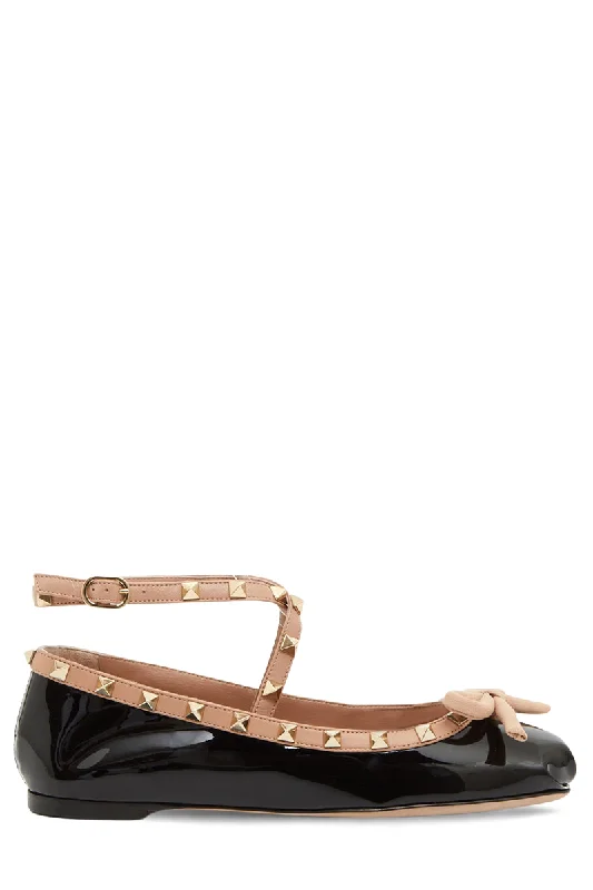 Rockstud Patent Leather Ballerina