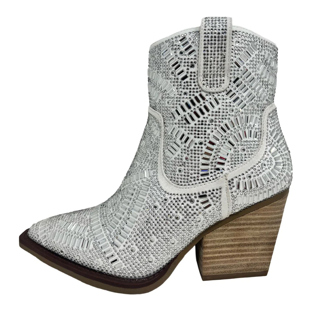 Very G Women’s Maze Sparkly Bootie- White