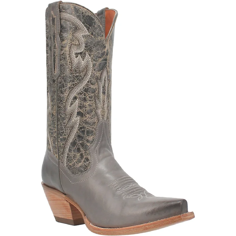 Dan Post Womens Tria Grey Leather Cowboy Boots 6 M