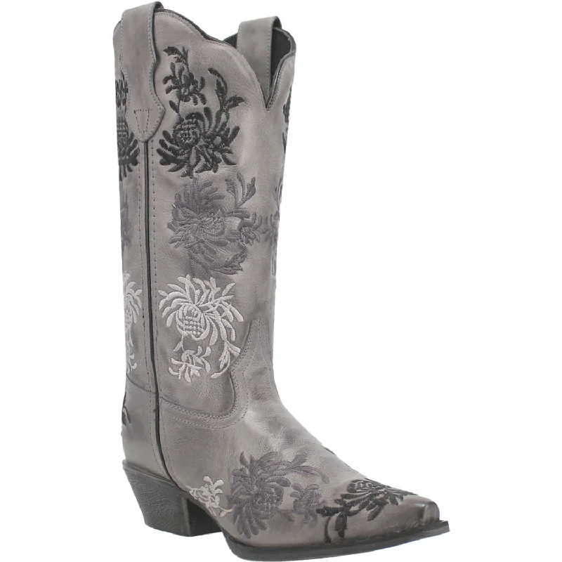 Laredo Womens Sylvan Grey Leather Cowboy Boots 8 M