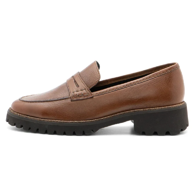 Ara Karina Brown Leather Chunky Sole Loafer (Women's)