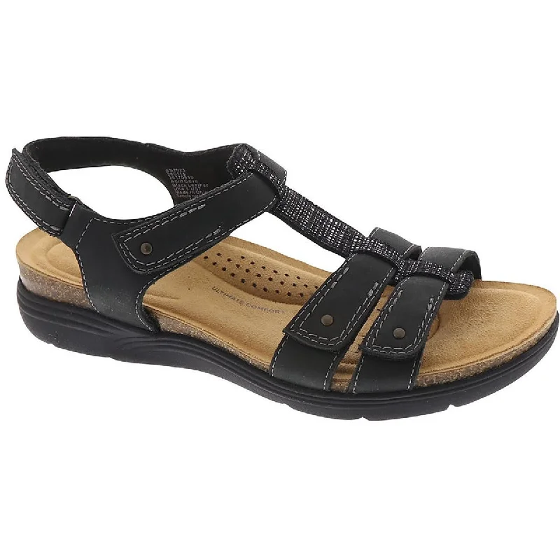 Clarks Womens April Cove Faux Leather Cushioned Footbed Slingback Sandals