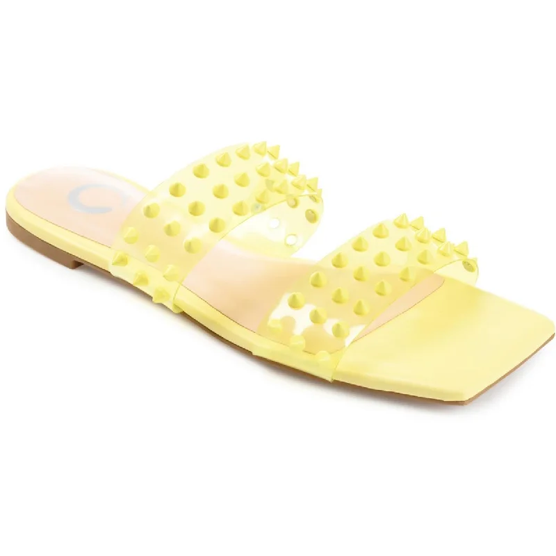 Journee Collection Womens KATARI Open Toe Vinyl Flatform Sandals