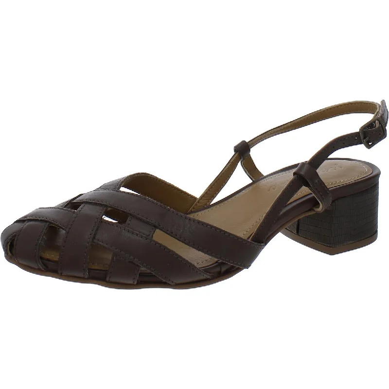 Journee Signature Womens Leather Strappy Slingback Sandals