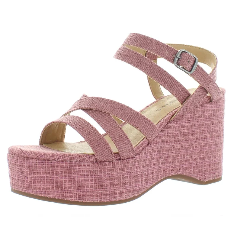 Lucky Brand Womens Carlisha Woven Ankle Strap Wedge Sandals