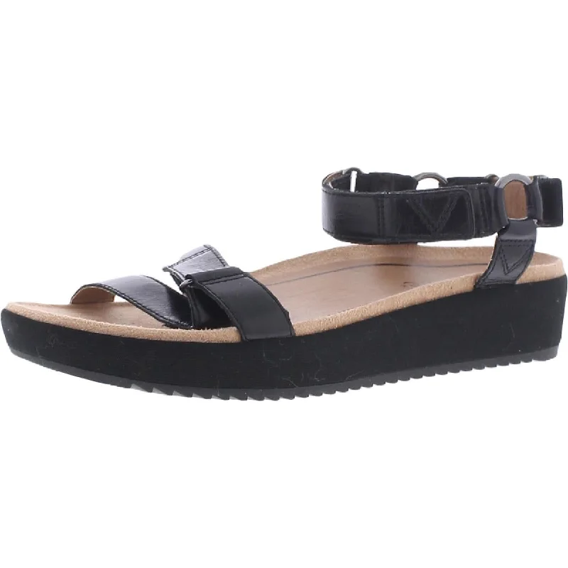 Vionic Womens Kayan Leather Flatform Footbed Sandals