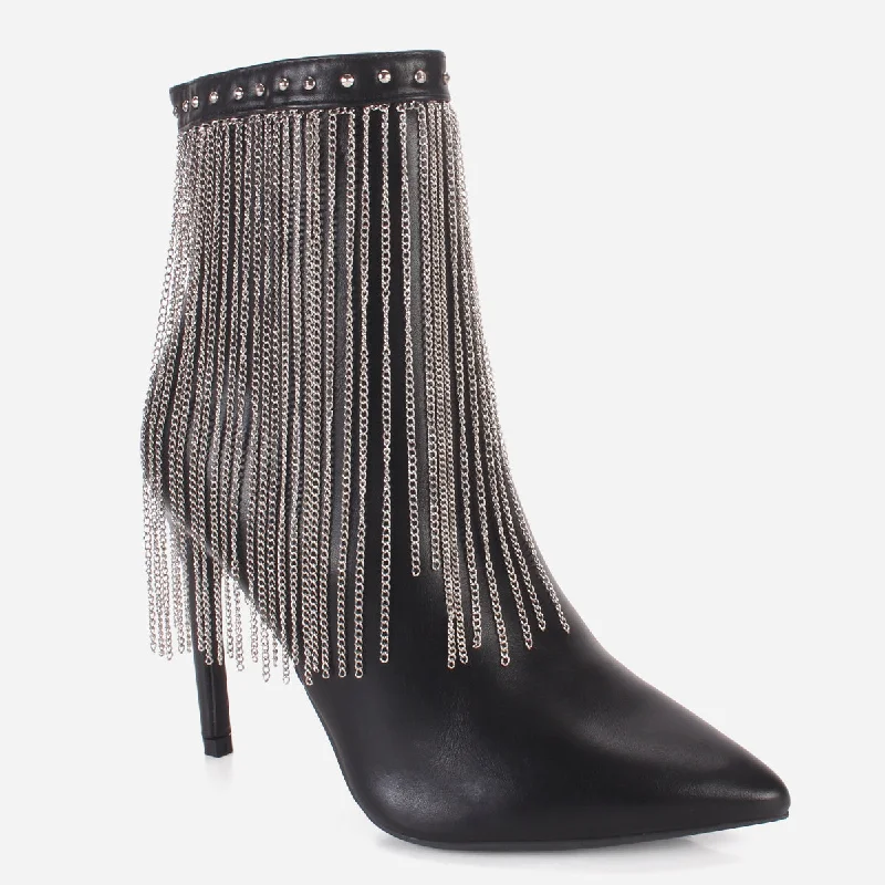 Women's "BRIAR" Mid Calf Fringe Detailing Boots