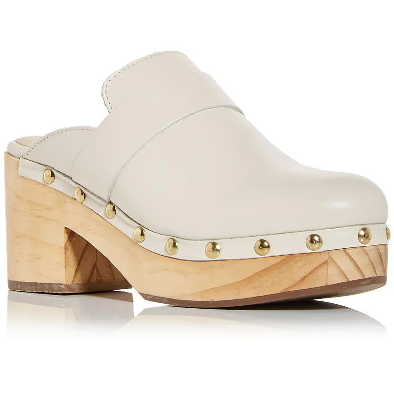 Aqua Womens Soho Leather Platform Clogs