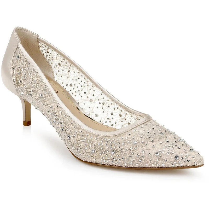 Jewel Badgley Mischka Womens Juliet Lace Pointed Toe Pumps