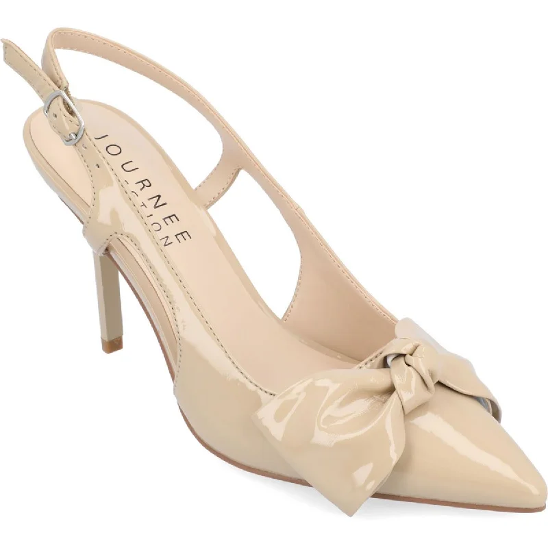 Journee Collection Womens VIERA Patent Leather Slingback Pumps