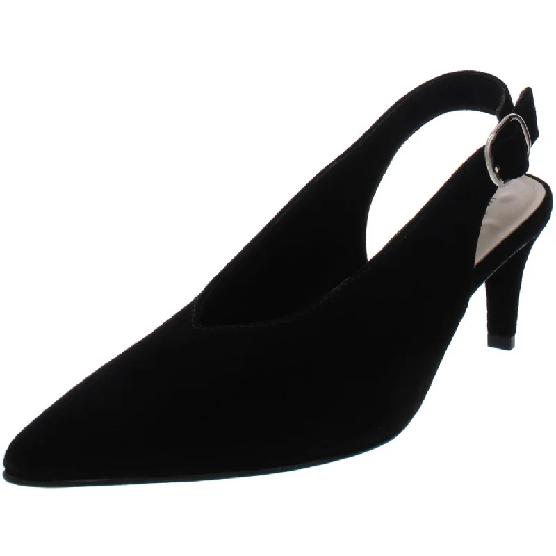 Walking Cradles Womens Shelby Suede Pointed Toe Slingback Heels