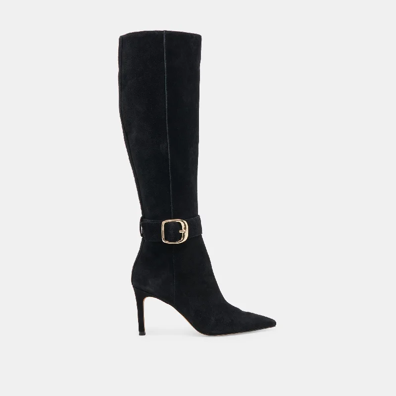 KINZY BOOTS ONYX SUEDE